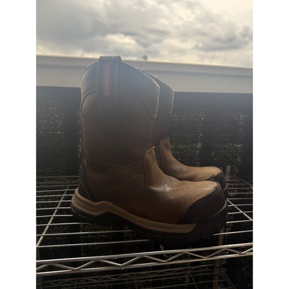 Brahma Men’s Rocher Pull-On Wellington Steel Toe Work Boots, Size 6.5, Brown, Le - Picture 3 of 8